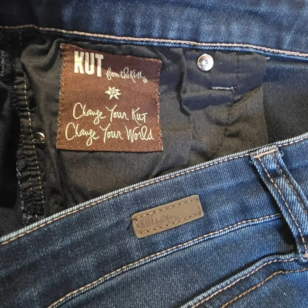 KUT From The Kloth Size 12 Dark Wash Stretch Straight Jeans